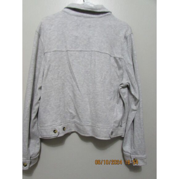 BAGATELLE SIZE L WOMEN'S SHACKET JACKET GRAY BUTTON FRONT POCKETS - Picture 6 of 10